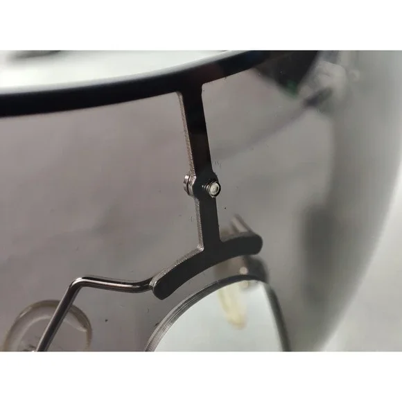 Armani Exchange AX063/S Shield Sunglasses Black Smoke Lens Silver Logo Y2K - Picture 7 of 11